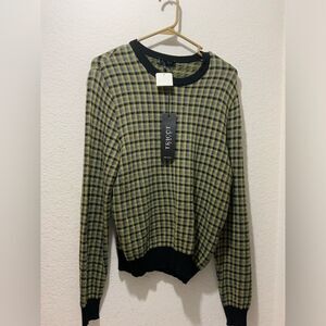 Tricot Chic  Modello Sweater Womens 14 Green Black viscose  Made In Italy $420